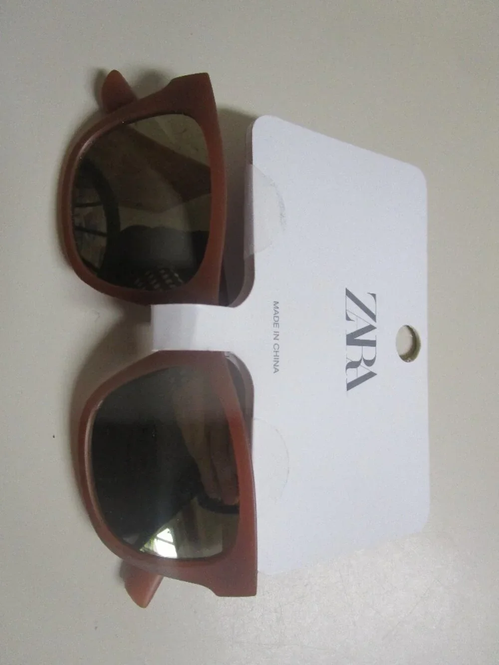 NWT Zara kids brown square-frame sunglasses dark lenses cool summer fun beach